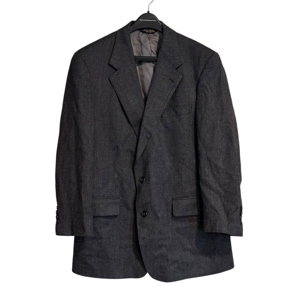 Vintage Brooks Brothers Jacket 42R Gray Herringbone Tweed Wool Blazer Sport Coat